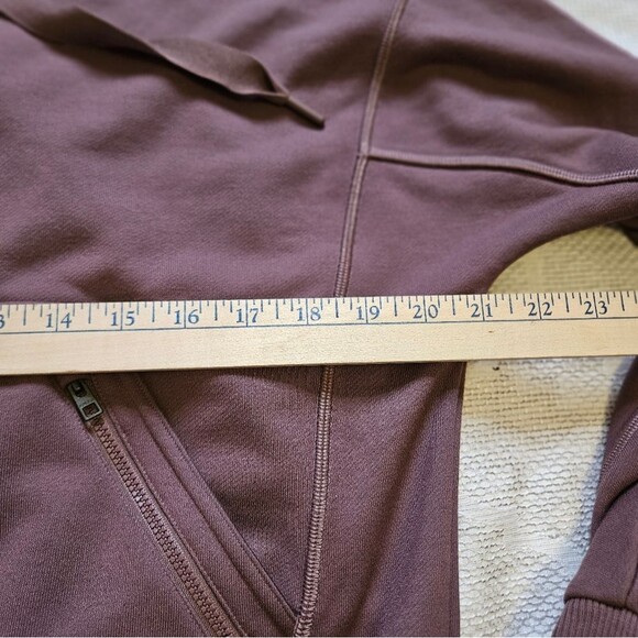 Athleta Recover Hoodie Women's Small Smoked Almond Brown Drawstring Gym EUC - Picture 3 of 8